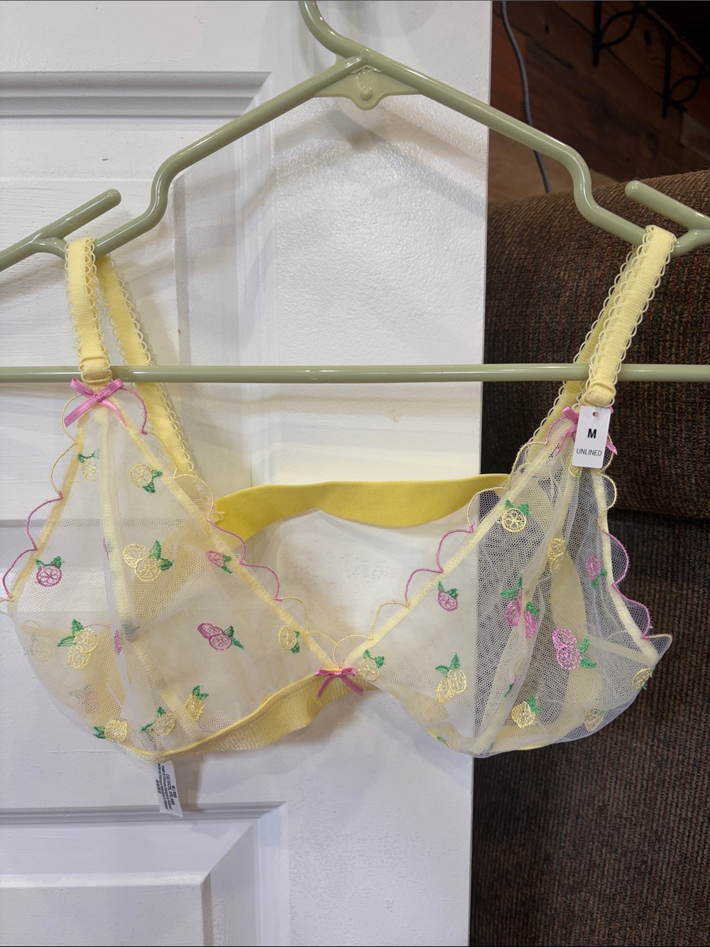 PINK WINK UNLINED BRALETTE EMBROIDERED FRUIT MEDIUM